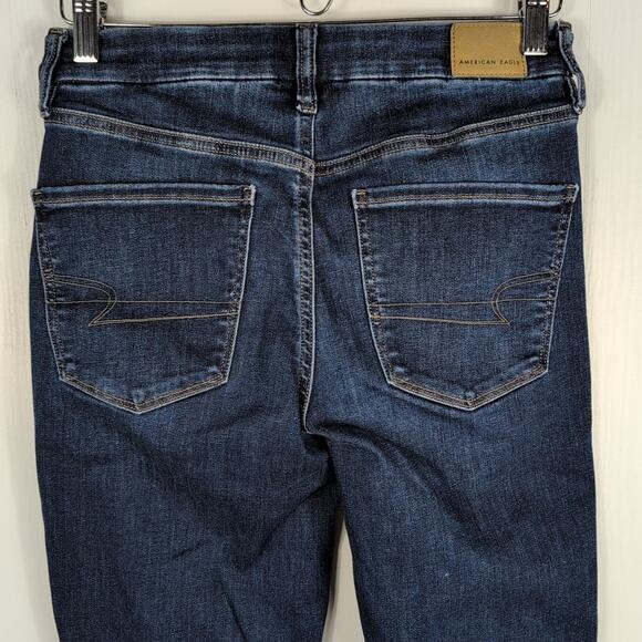 American Eagle Womens 6 Hi Rise Jegging Jeans Blue Dark Wash Stretch Next Level - Picture 4 of 16